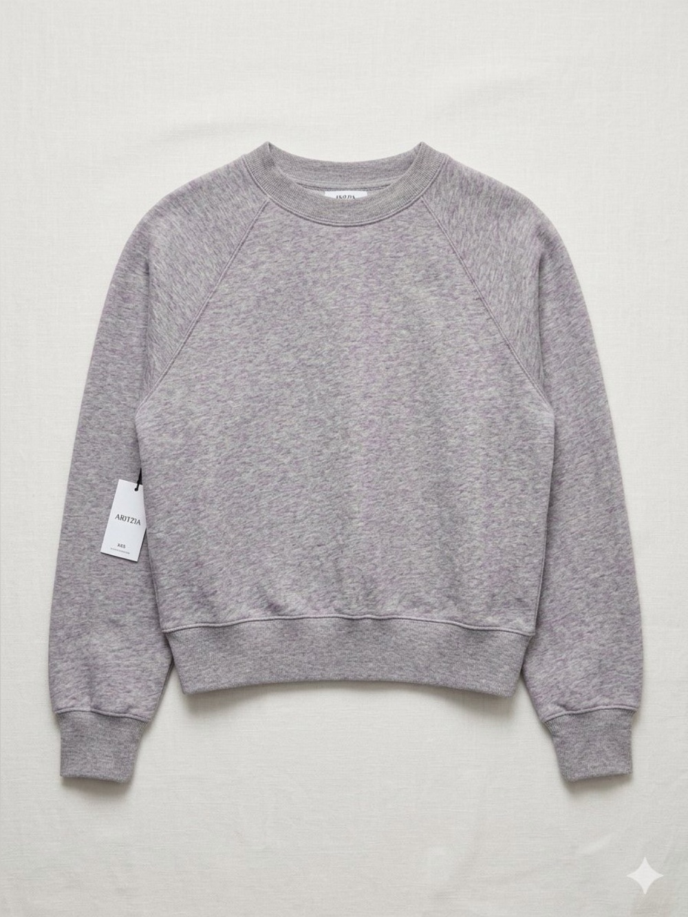 Aritzia Community Raglan Crewneck Sweatshirt Gray XXS NWT